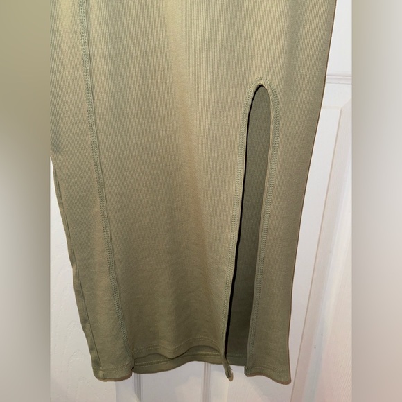 Ribbed Sage Cut-Out Dress - Picture 6 of 6